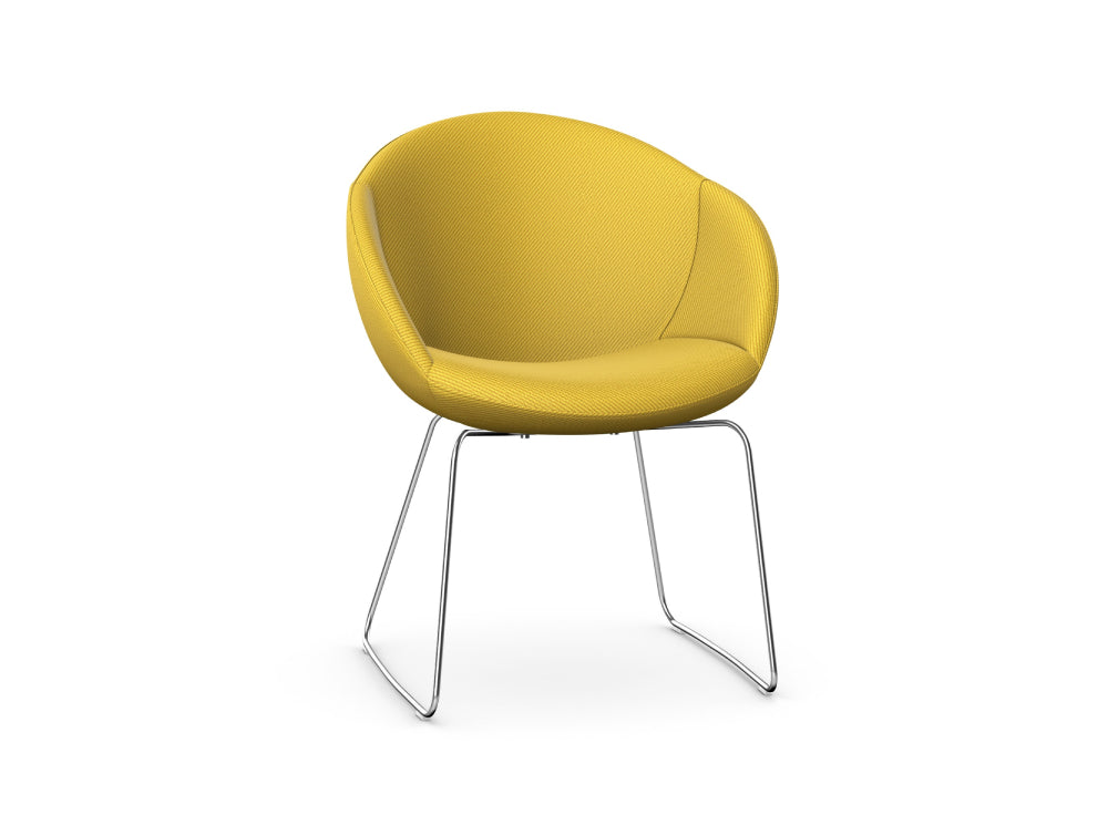 Elena Upholstered Chair with Skid Metal Base