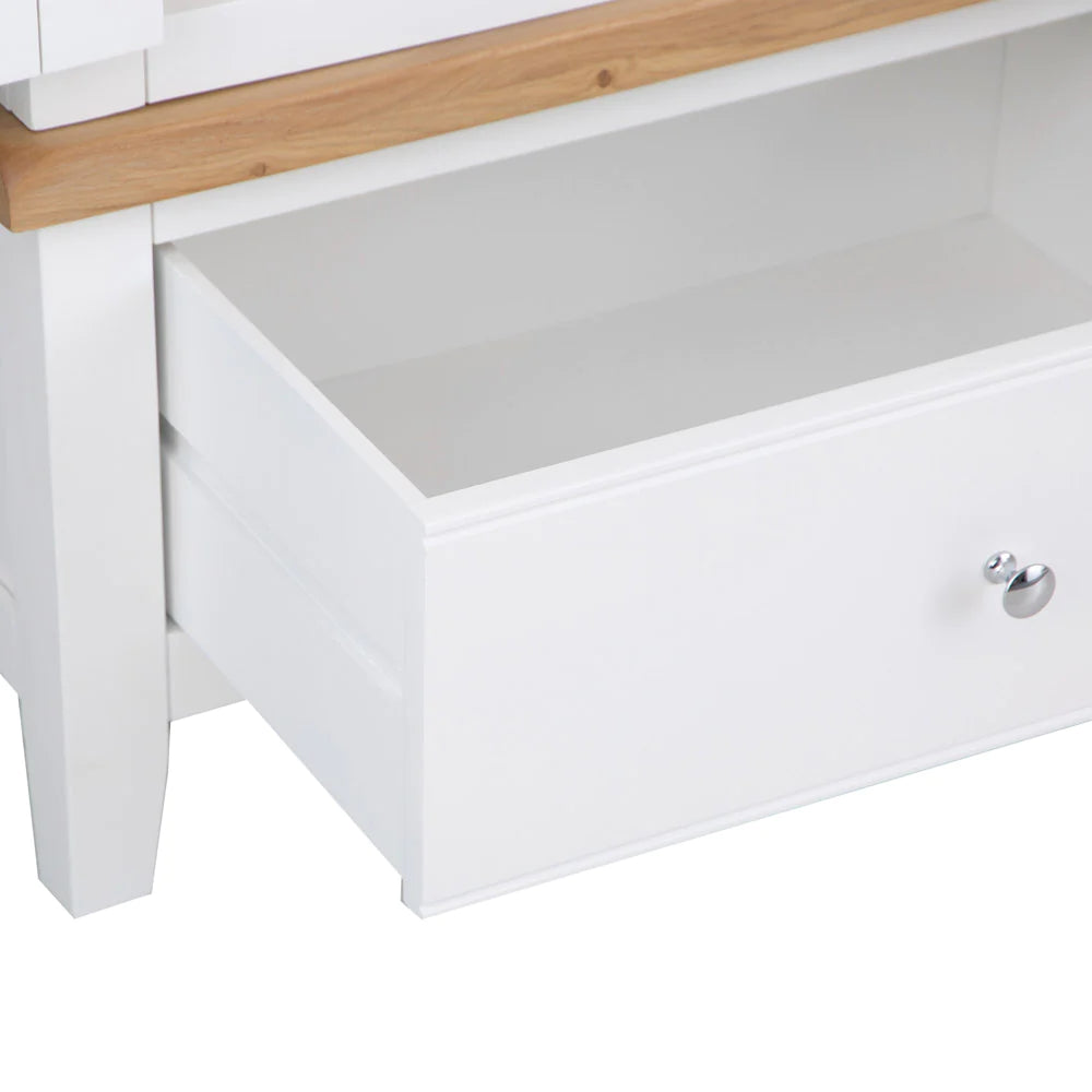 Elias 3 Door Wardrobe White Drawer Open Detail