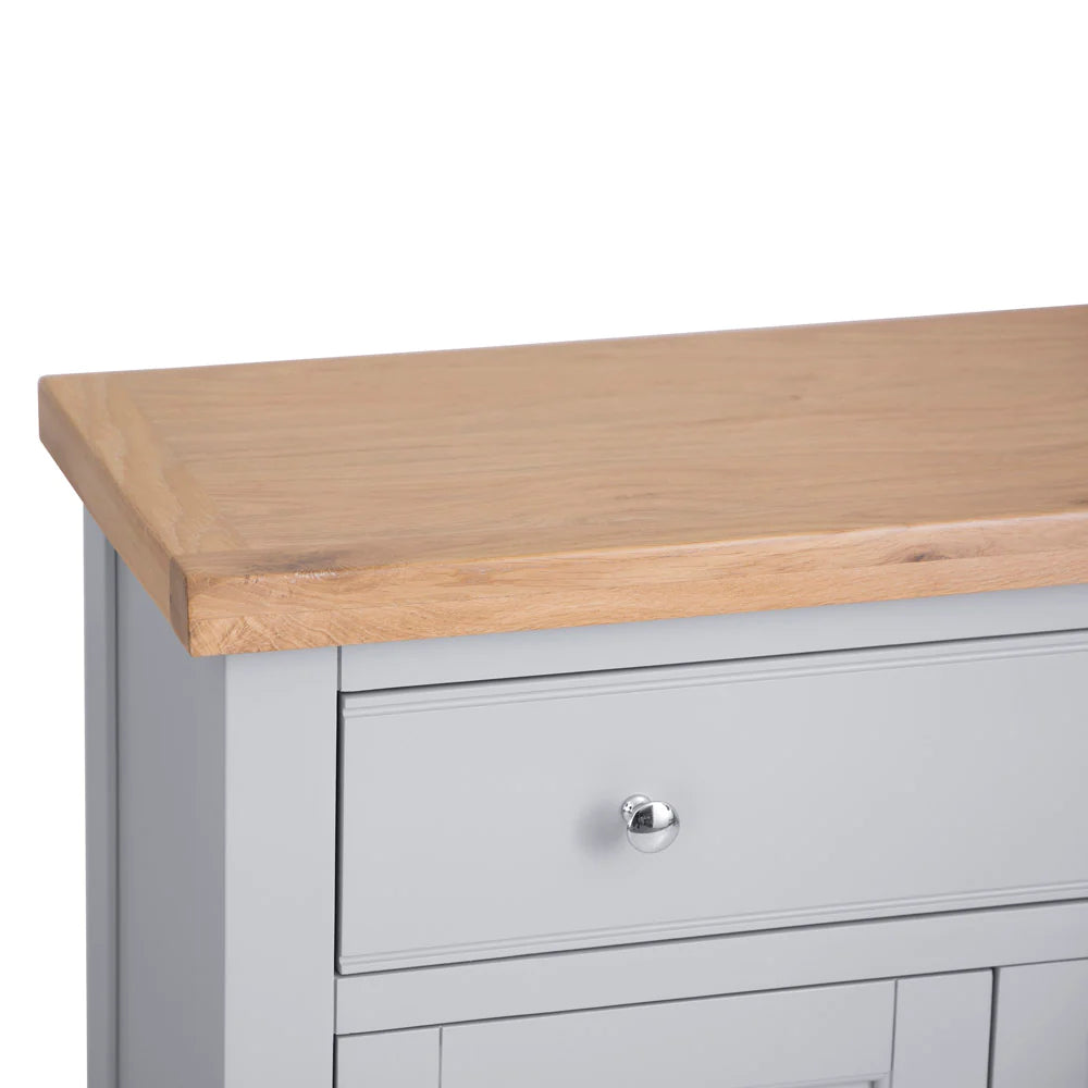 Elias Small Sideboard Grey Top Corner Detail