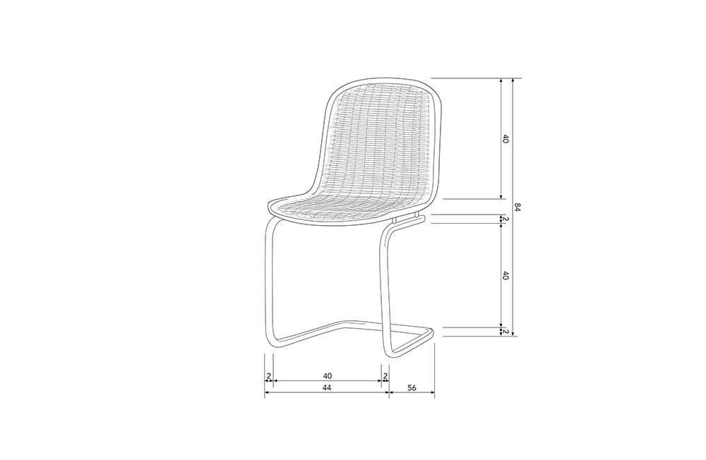 Elm Dining Chair - Black 9 Dimensions