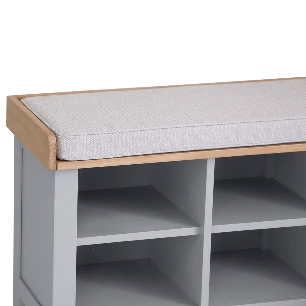 Emery Hall Console Bench Grey Top Detail