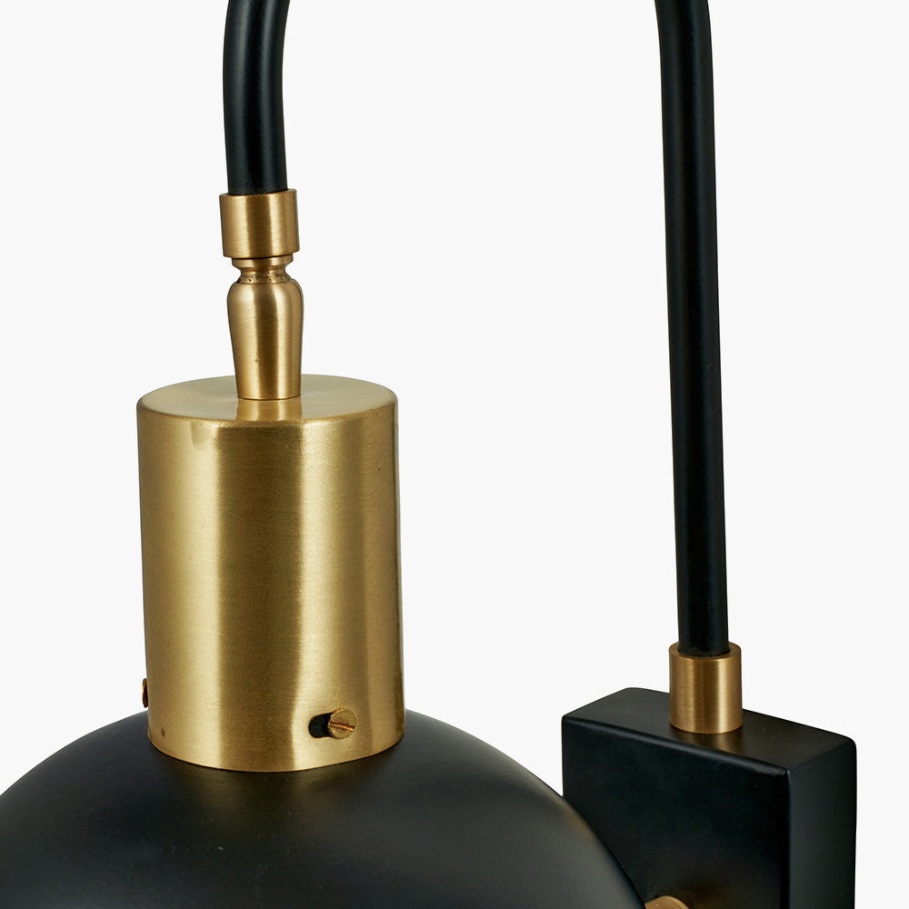 Erago Matt Black Task Wall Light Detail 2