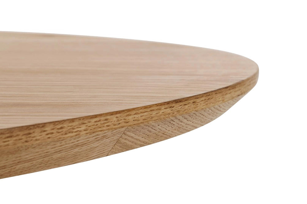 Evan Oval Dining Table Oak Black Top Detail