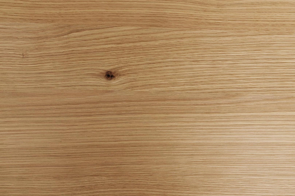 Evan Oval Dining Table Oak Black Wood Detail