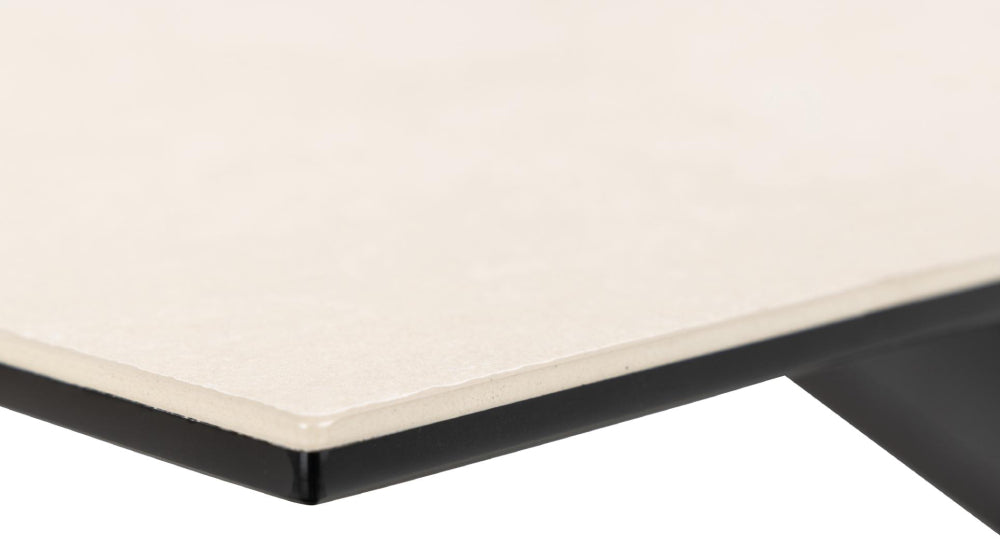 Evan Rectangular Dining Table Beige Top Edge Detail