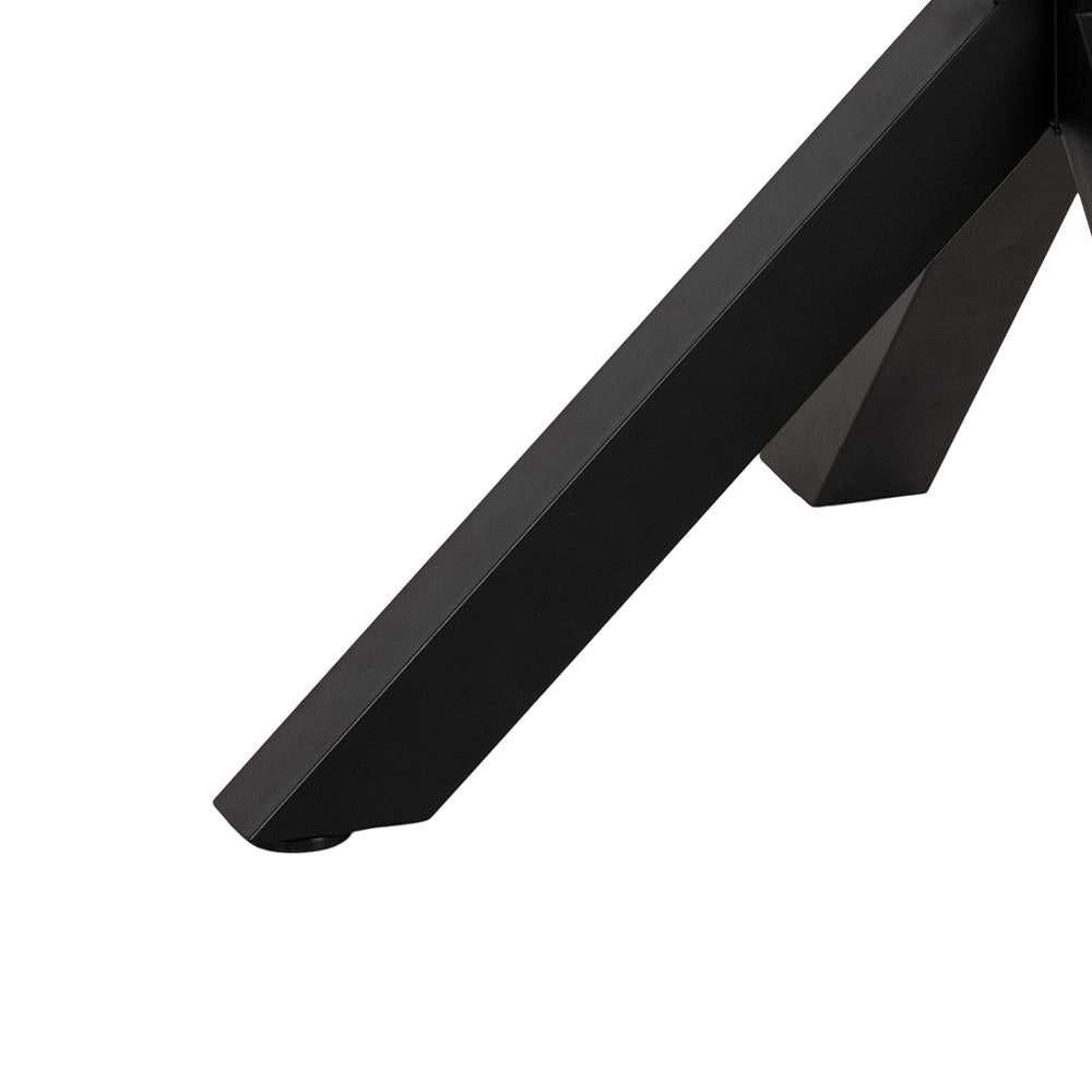 Evan Round Dining Table Oak Black Leg Detail