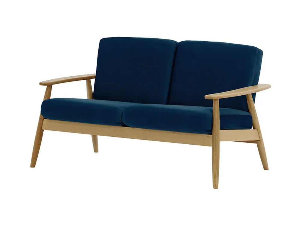 Felix 2-Seater Sofa Blue and Like Oak