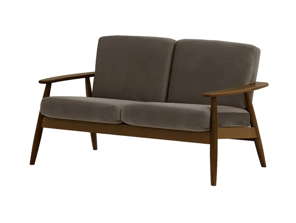 Felix 2-Seater Sofa Elephant and Dark Oak