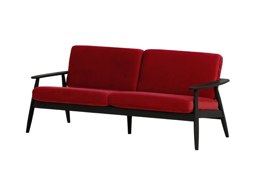 Felix 3-Seater Sofa Dark Red and Black