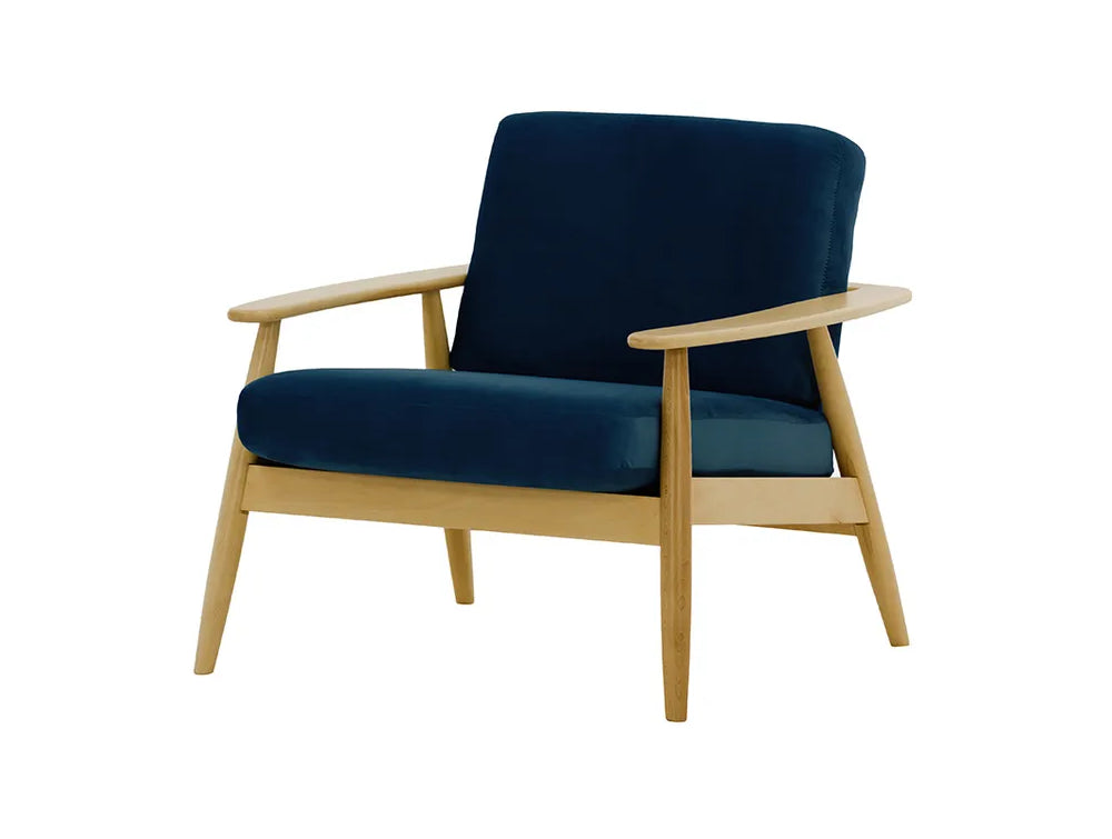 Felix Accent Chair Blue and Like Oak