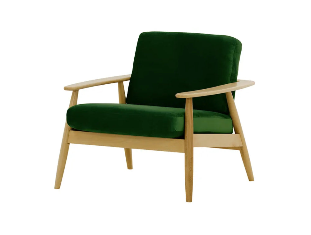 Felix Accent Chair Dark Green and Like Oak