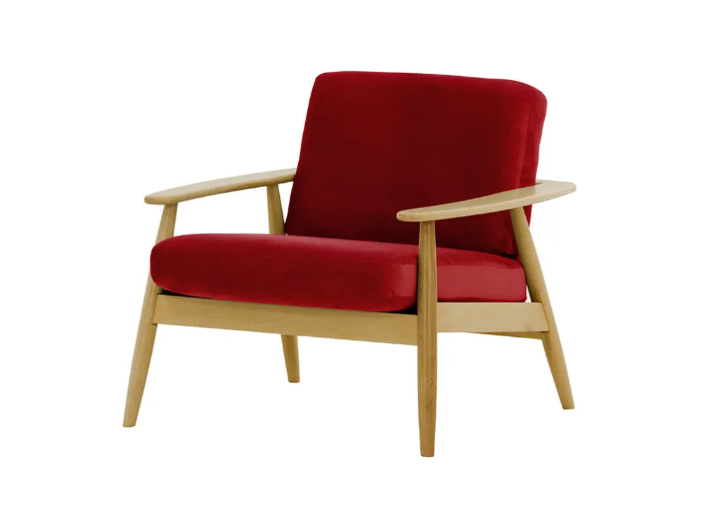 Felix Accent Chair Dark Red and Like Oak