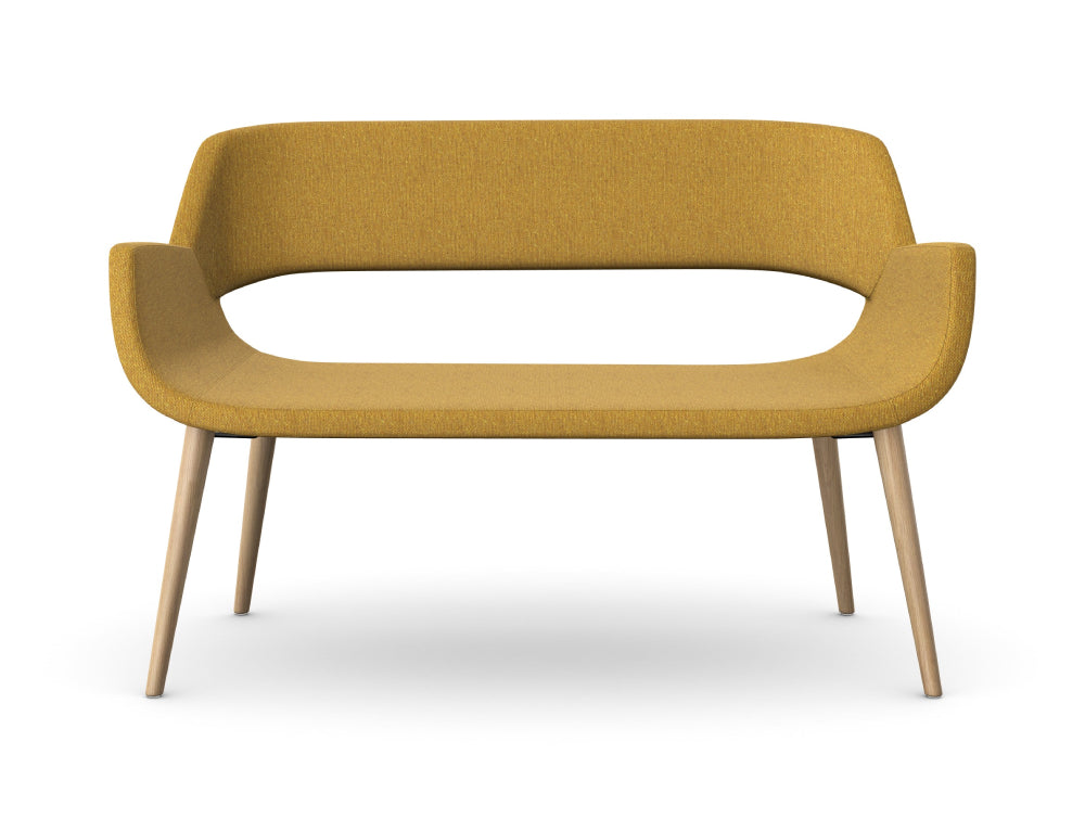 Fielder Upholstered 2 Seater Sofa with 4 Wooden Legs