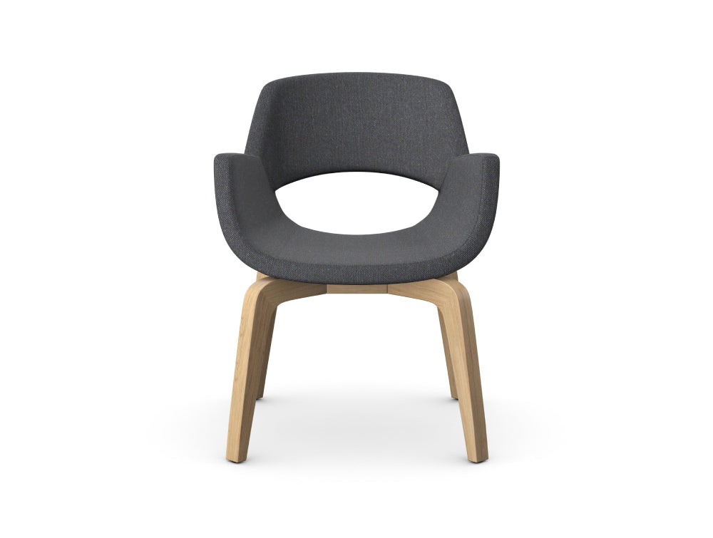 Fielder Upholstered Chair with Curved Wooden Legs