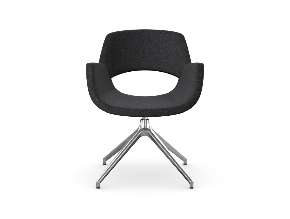 Fielder Upholstered Chair with Pyramidal Aluminium Base 4