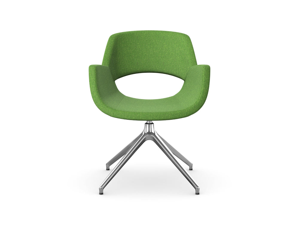 Fielder Upholstered Chair with Pyramidal Aluminium Base