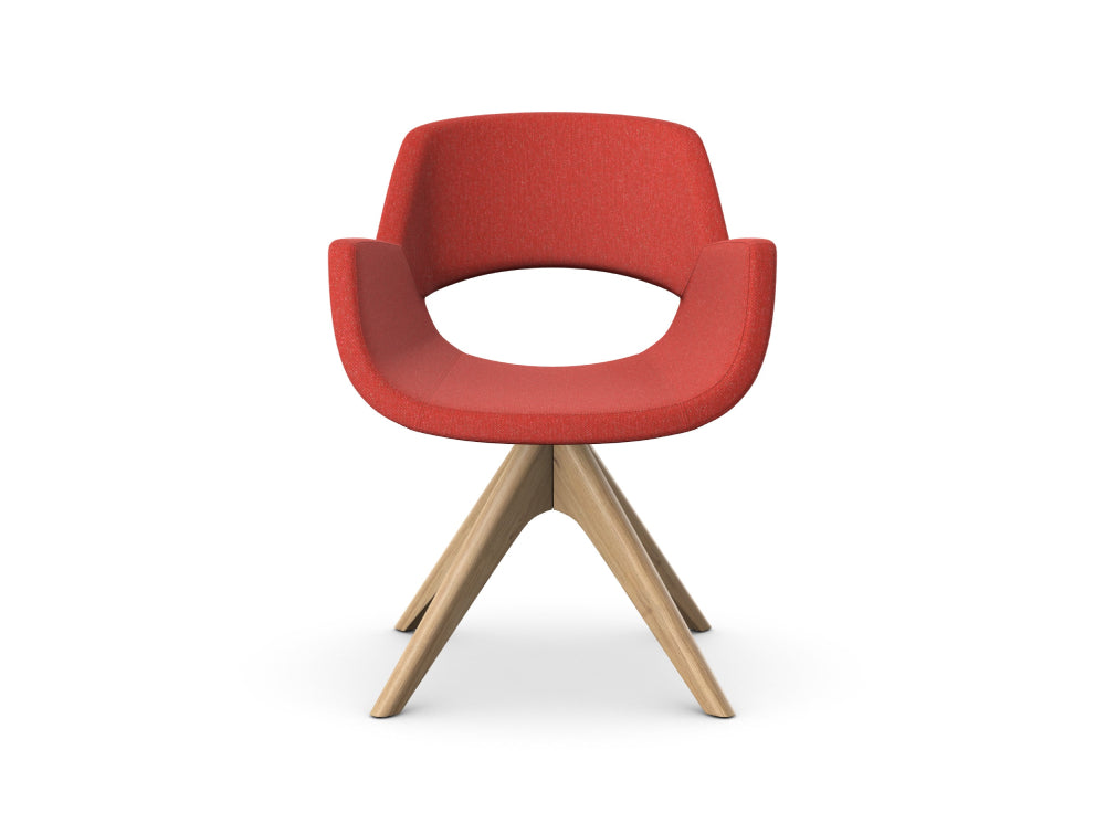 Fielder Upholstered Chair with Pyramidal Wooden Base