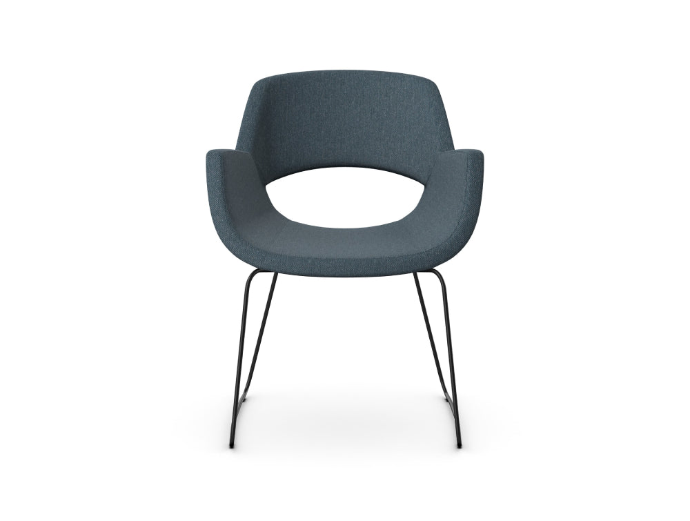 Fielder Upholstered Chair with Skid Metal Base 3