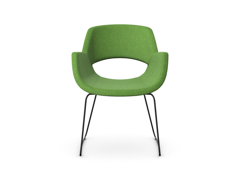 Fielder Upholstered Chair with Skid Metal Base 5