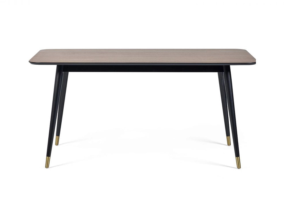 Fintan Rectangular Dining Table Walnut and Black 2