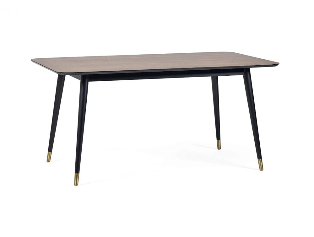 Fintan Rectangular Dining Table Walnut and Black