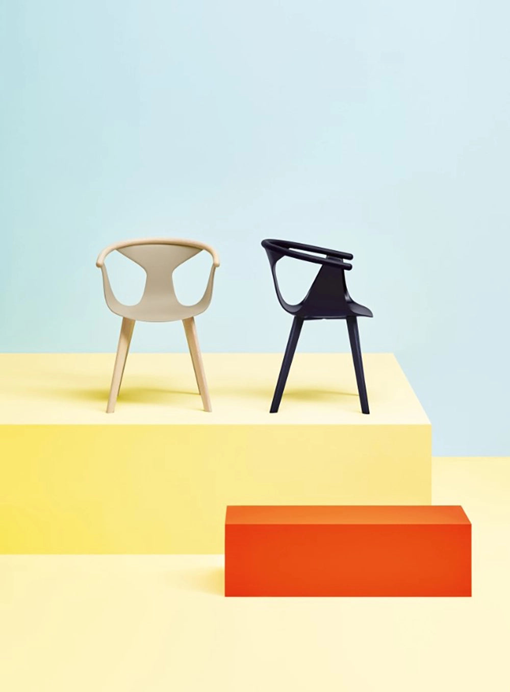 Fox Dining Chair with Armrests in Black Finish Studio Setting