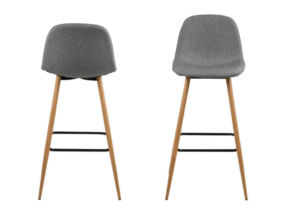 Fred Barstool with Footrest Grey 2