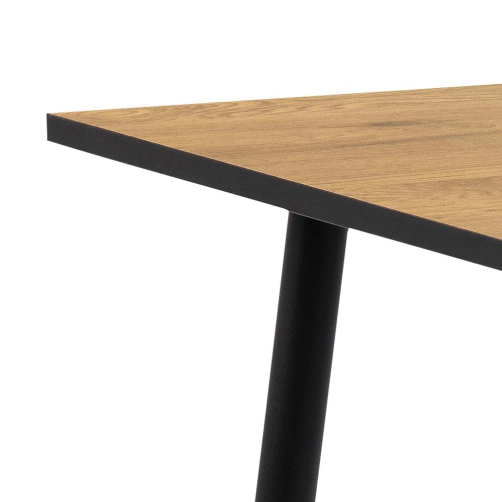 Fred Square Dining Table Oak Black Corner Detail