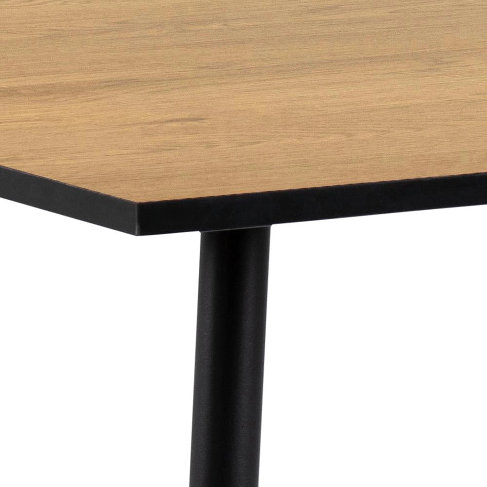 Fred Square Dining Table Oak Black Top Corner Detail