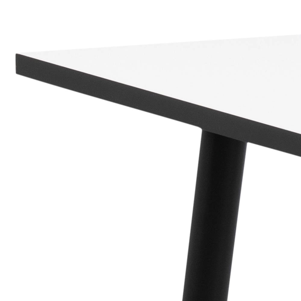 Fred Square Dining Table White Black Corner Detail 2