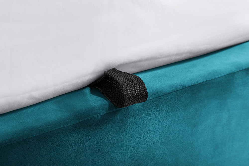 Fred Storage Ottoman Bed Teal Handle Detail