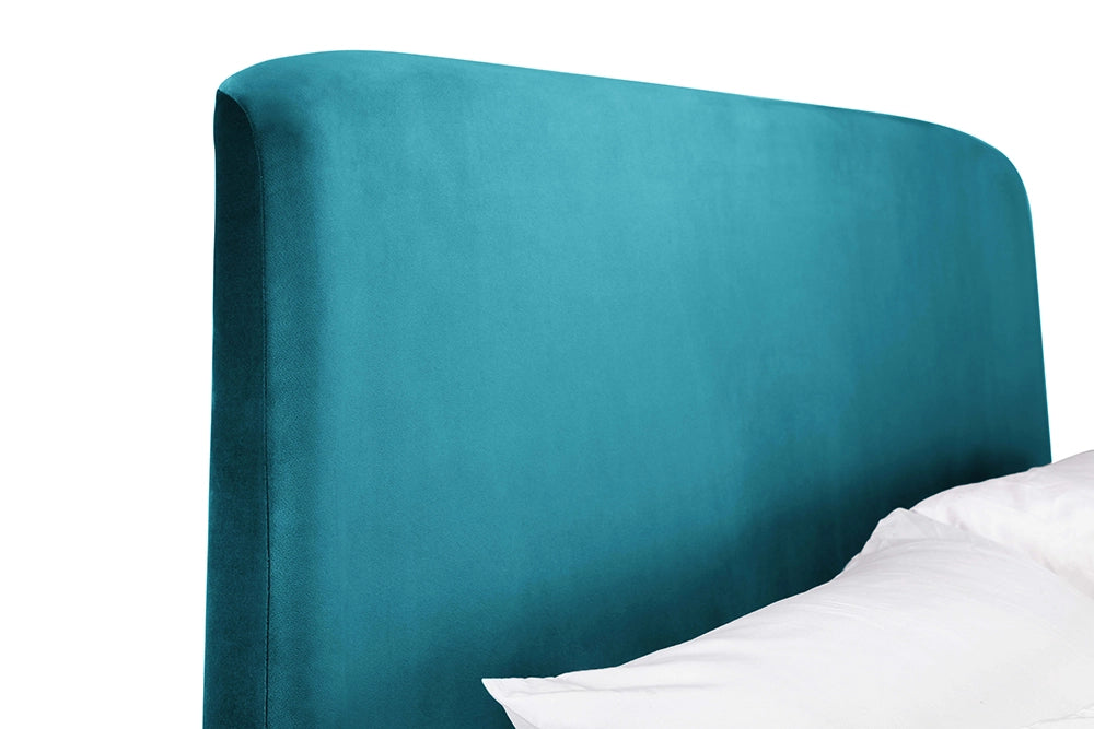 Fred Storage Ottoman Bed Teal Headboard Detail