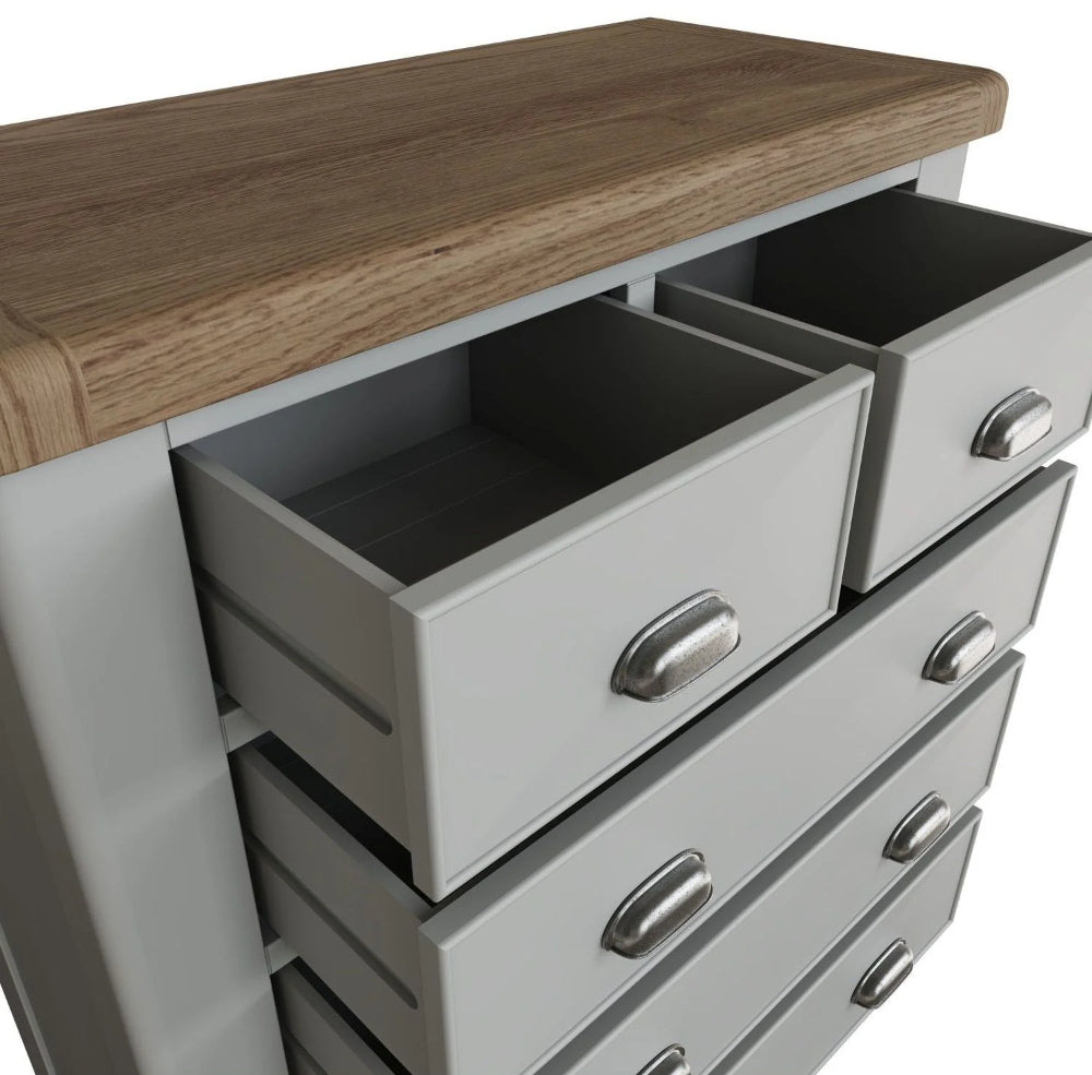 Hadley 2 3 Drawer Chest Grey Drawer Open Detail