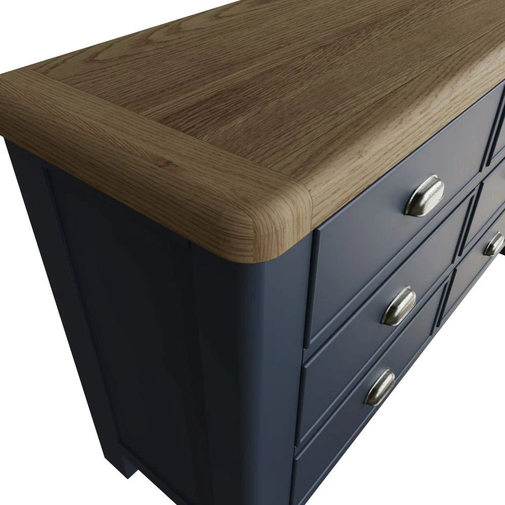 Hadley 6 Drawer Chest Blue Top Edge Detail