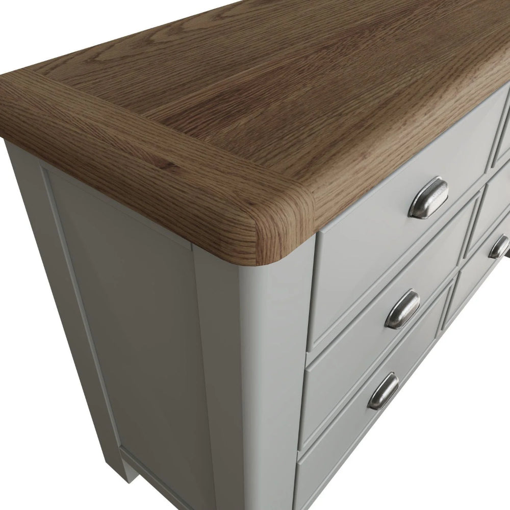 Hadley 6 Drawer Chest Grey Top Edge Detail