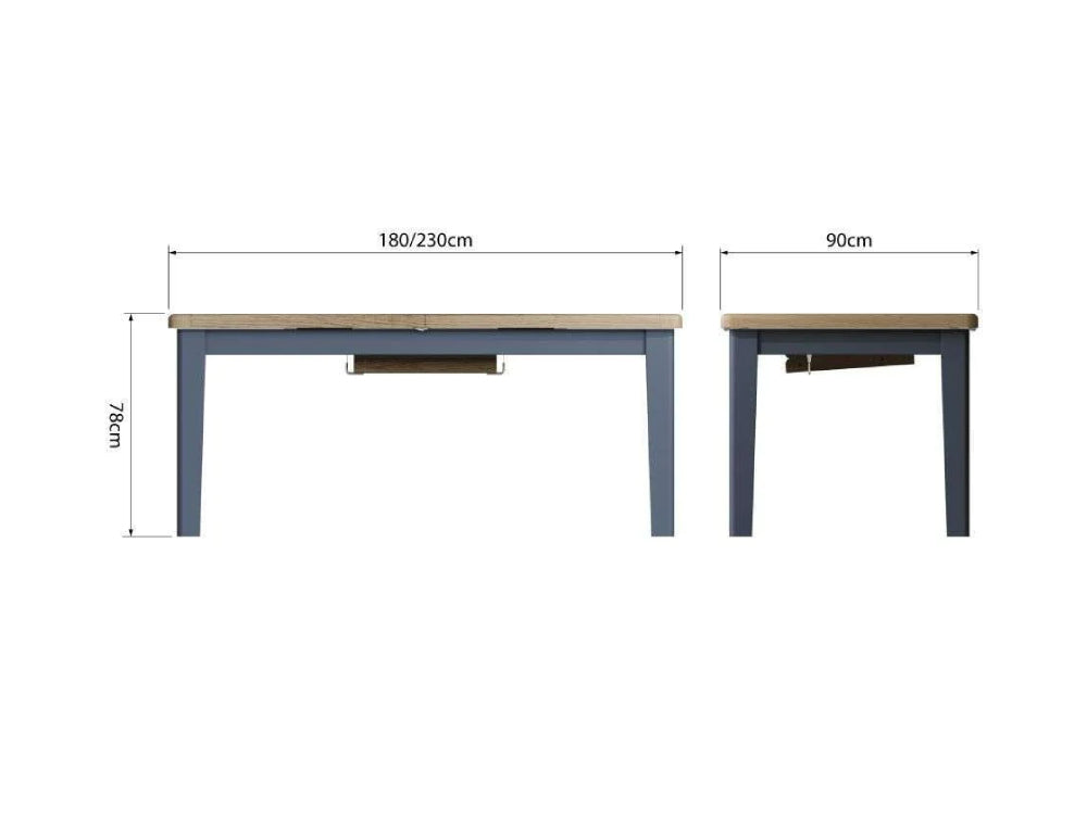 Hadley Extending Dining Table Dimensions