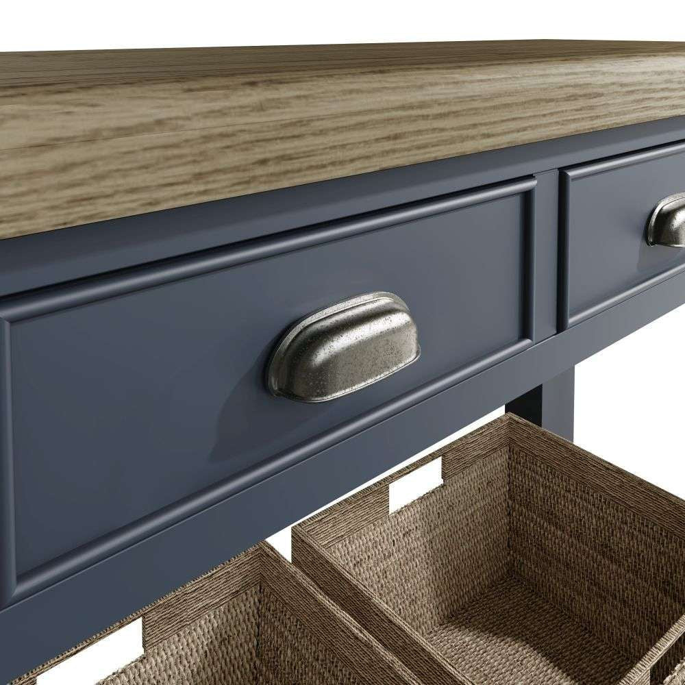 Hadley Hall Console Table Blue Handle Detail