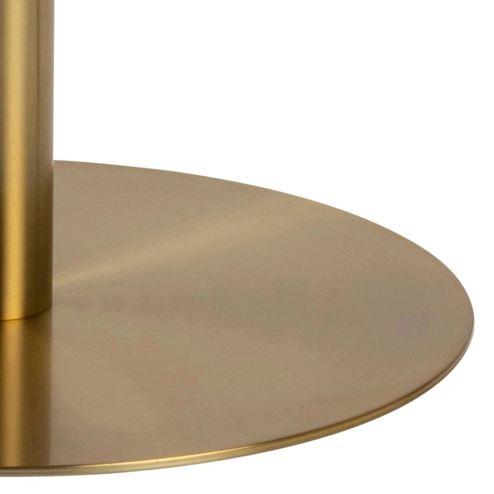 Hampton Round Dining Table Marble Brass Base Detail