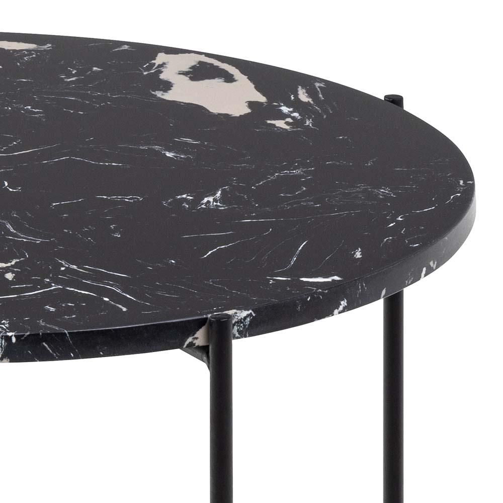 Harlie Marble Top Side Table Black Top Detail