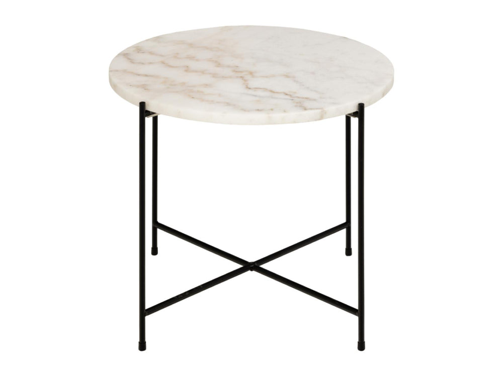 Harlie Marble Top Side Table White 2