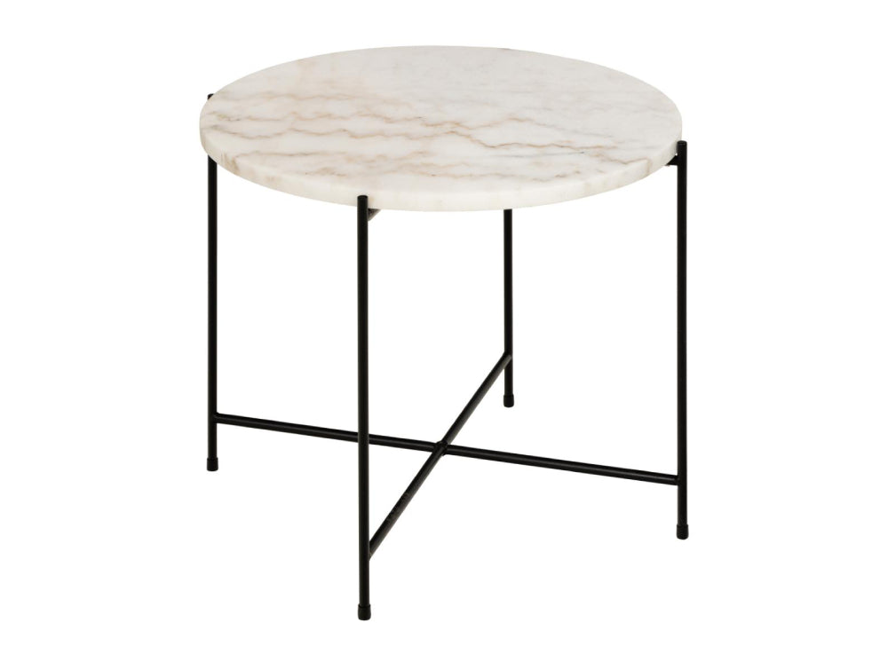 Harlie Marble Top Side Table White