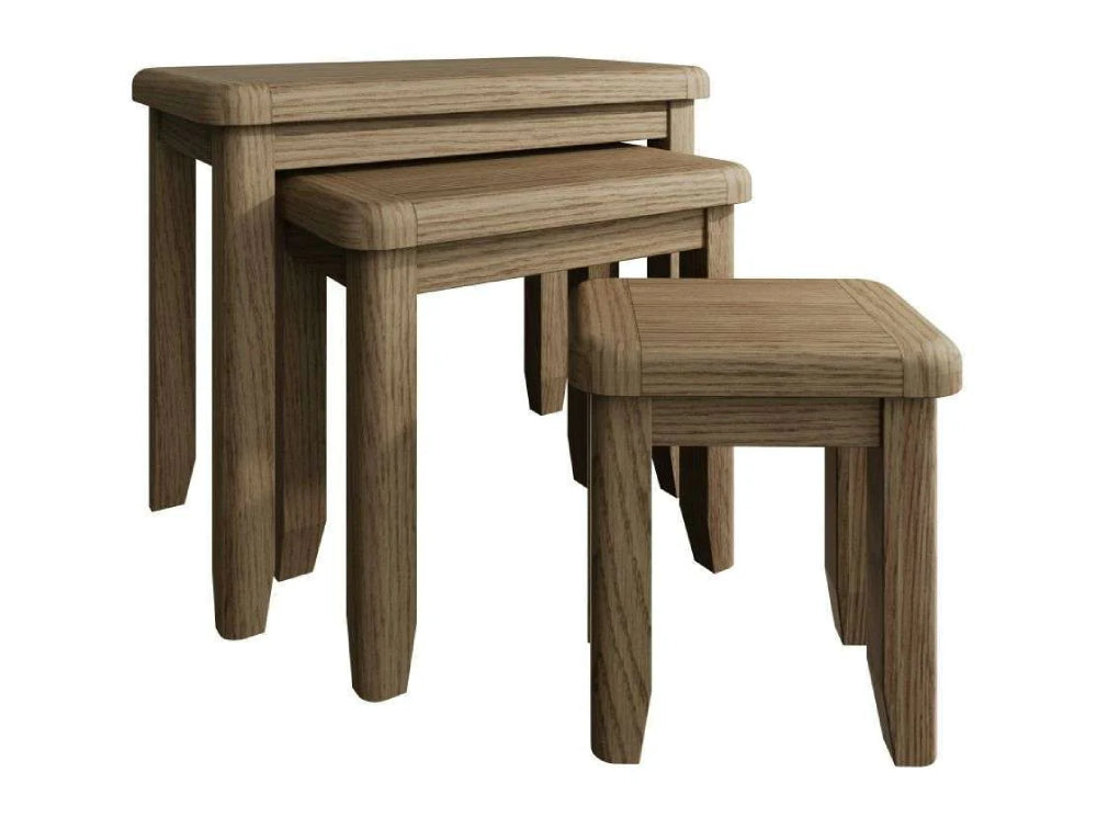 Haven Square Nest of 3 Tables Warm Oak 4