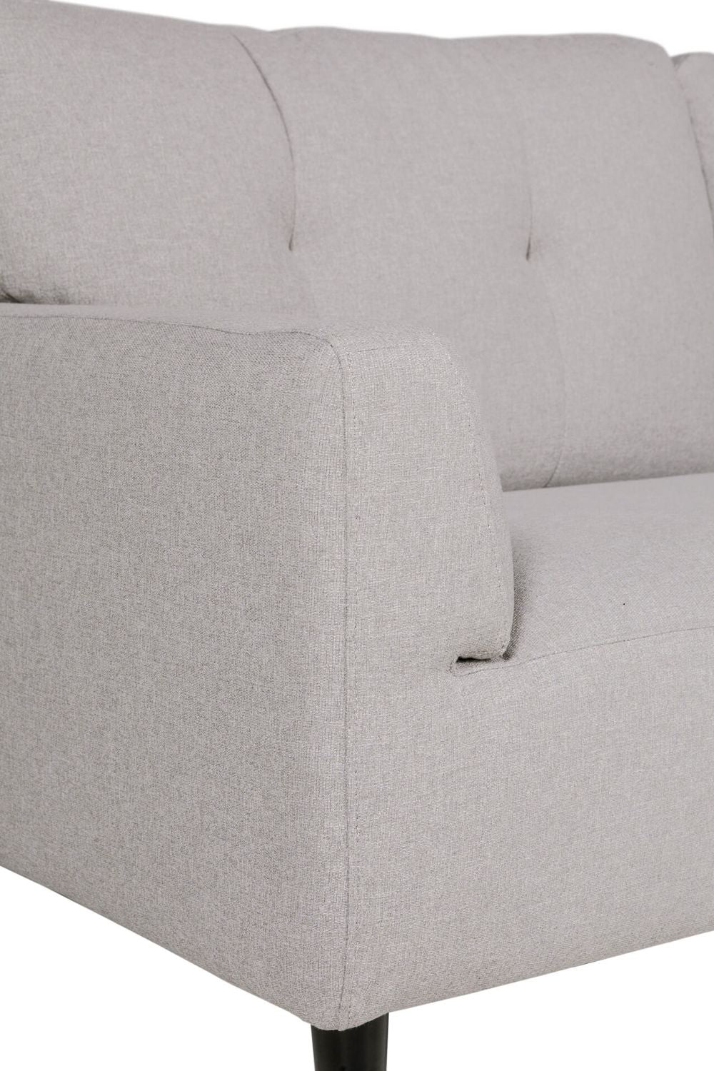 Heidi 2-Seater Sofa Light Grey Armrest Detail