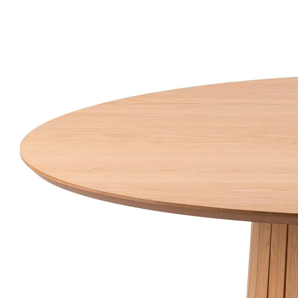 Hilda Round Dining Table Matte Oak Top Detail 3