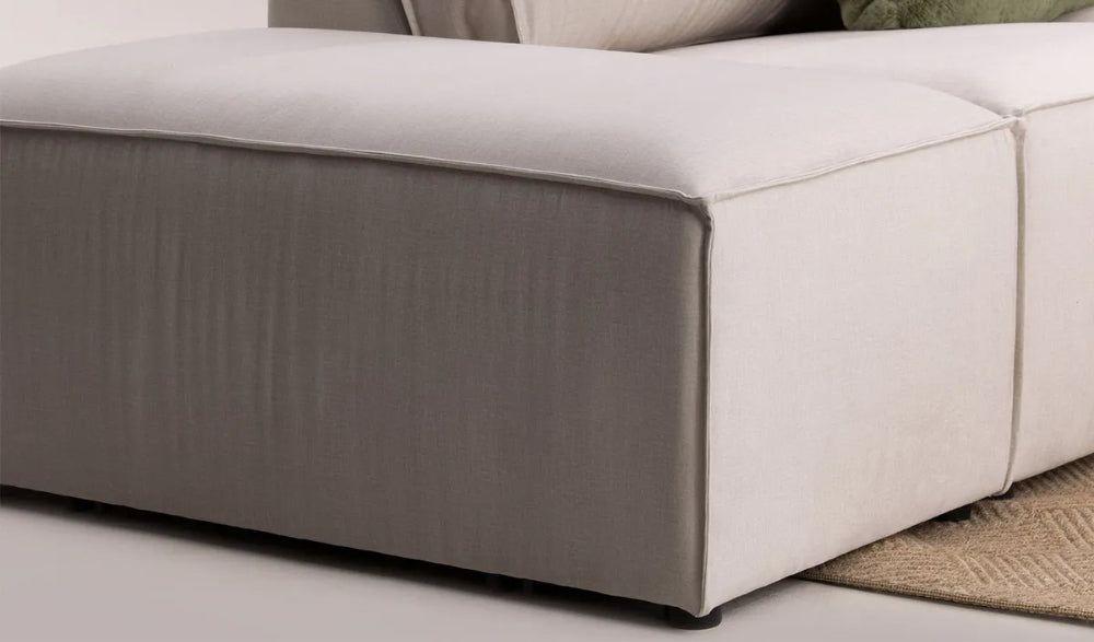 Holden Corner Sofa in Beige Finish Seat Corner Detail