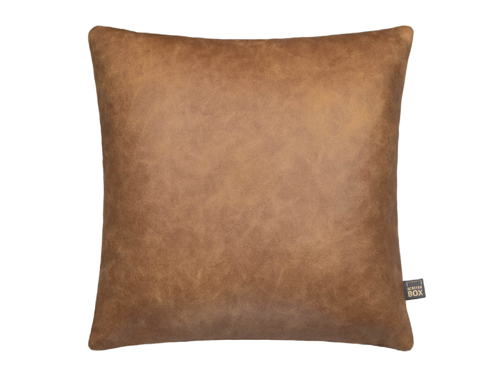 Holli Medium Leather Cushion Tan 2