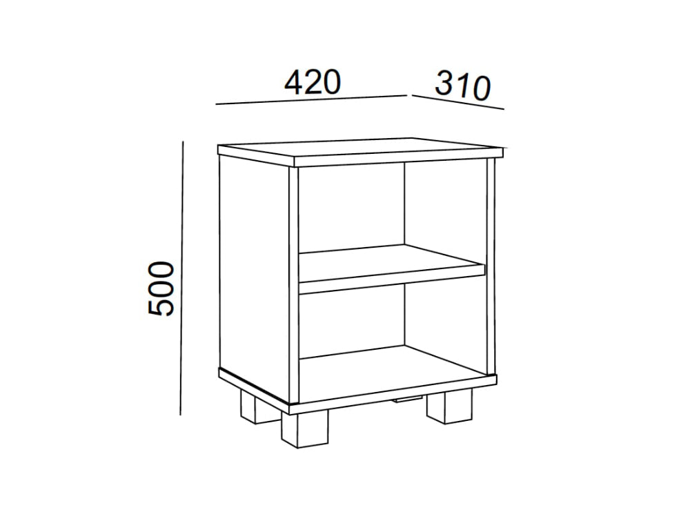 Hotel Dream 2 Shelving Unit Night Stand Dimensions