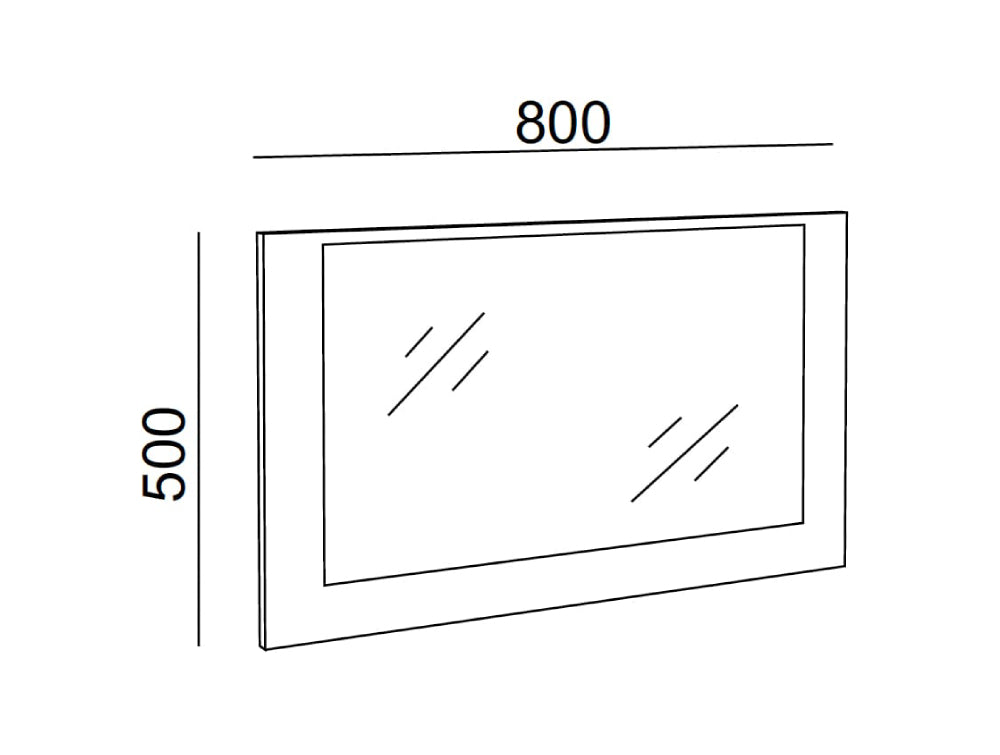 Hotel Luna Rectangular Mirror with Wooden Frame Dimensions