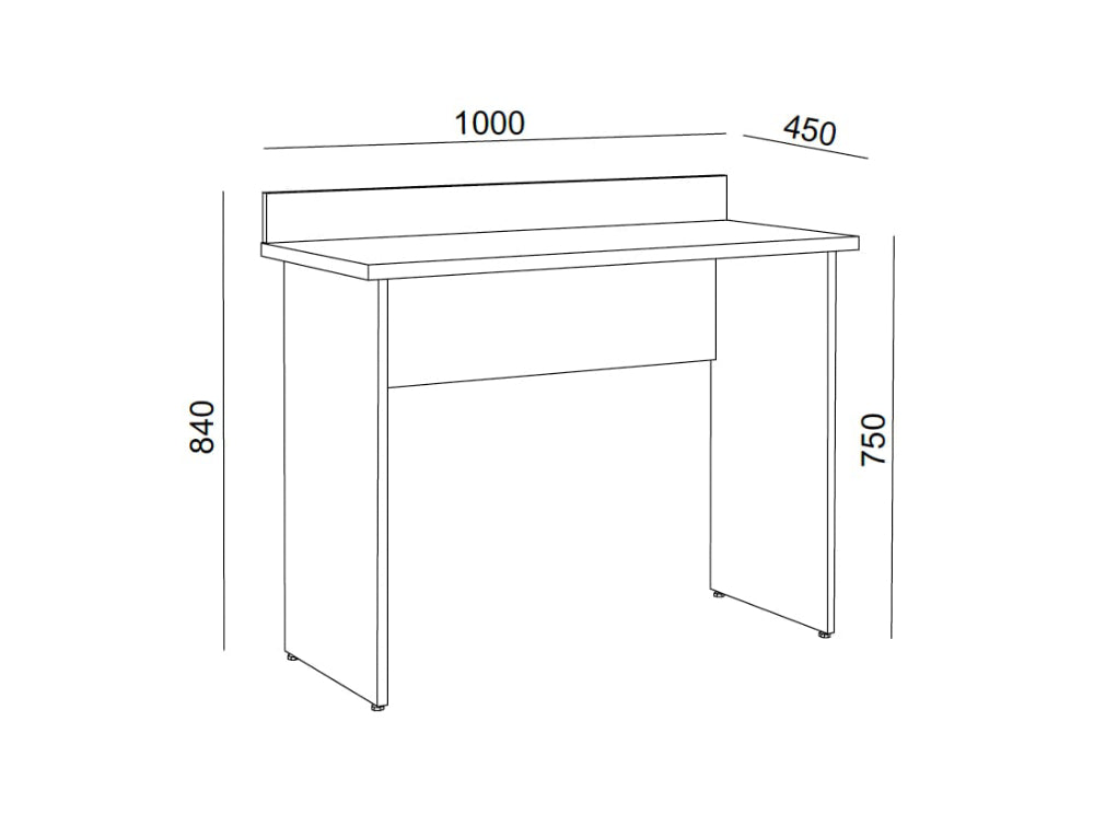 Hotel Luna Wooden Dressing Table Dimensions
