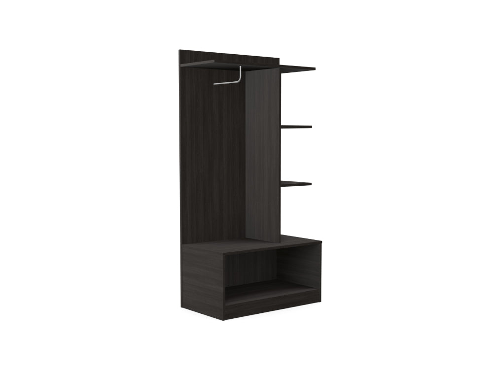 Hotel Luna Wooden Hanger Set with Under Storage Unit
